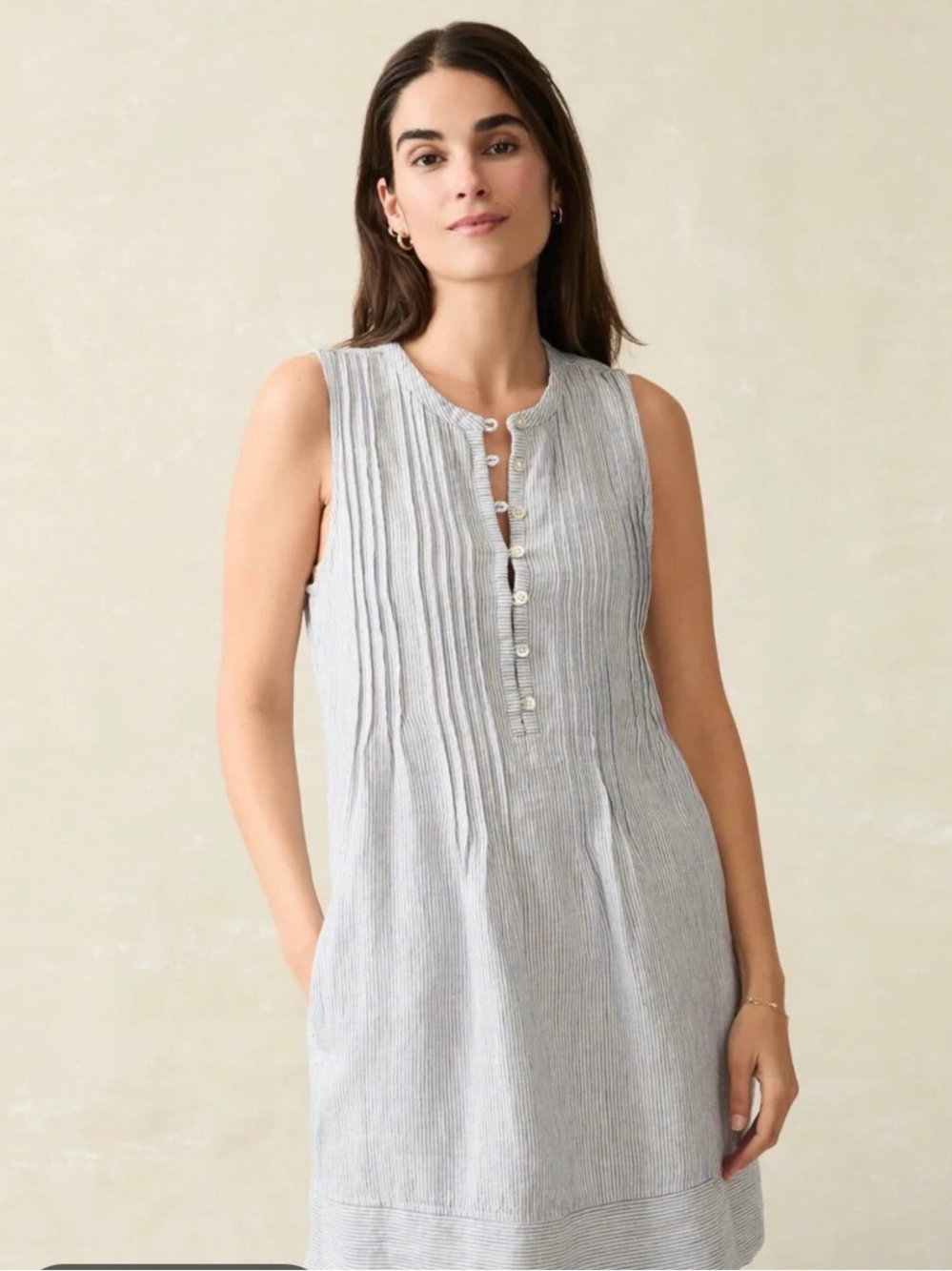 Faherty Isha Basket Weave Dress